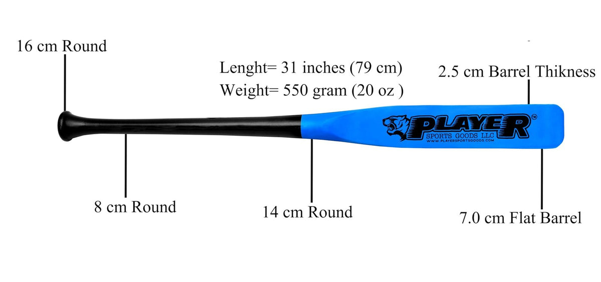 31-Inch Maple Baseball & Softball Training Bat Flat Paddle Swing Trainer