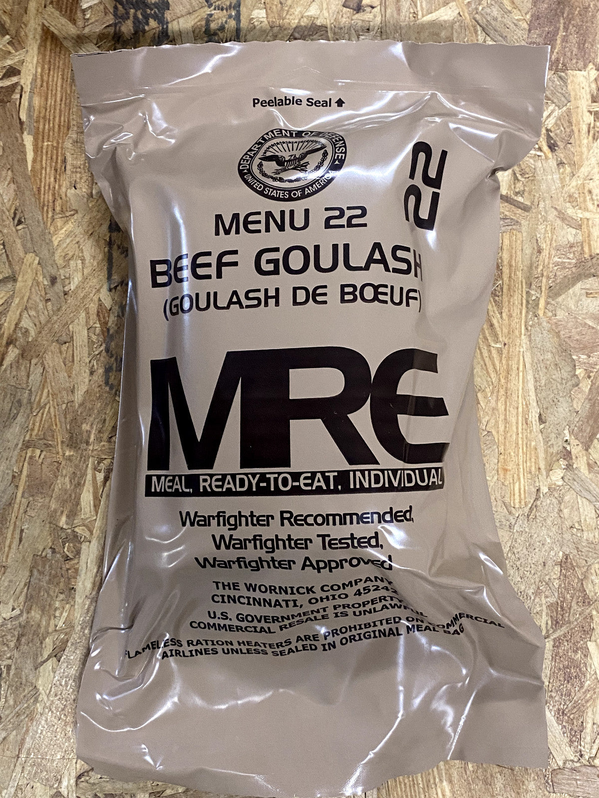 Military MRE Ready to Eat Meal Pack with Multiple Menu Options