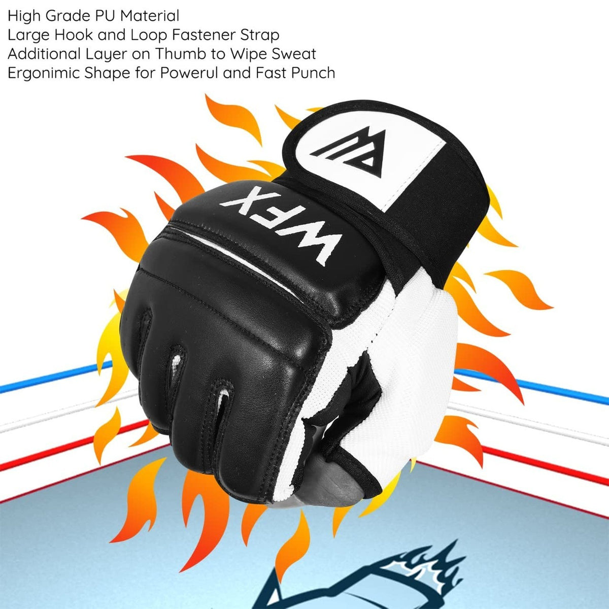 Boxing Gloves MMA Sparring Gear for Martial Arts Training - Large Black
