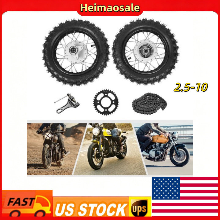 2.5-10 Motorcycle Wheel Set with Chain Sprocket for Motocross & Dirt Bikes