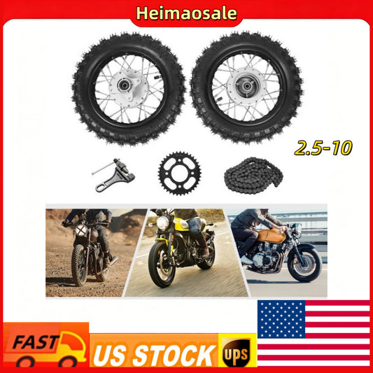 2.5-10 Motorcycle Wheel Set with Chain Sprocket for Motocross & Dirt Bikes