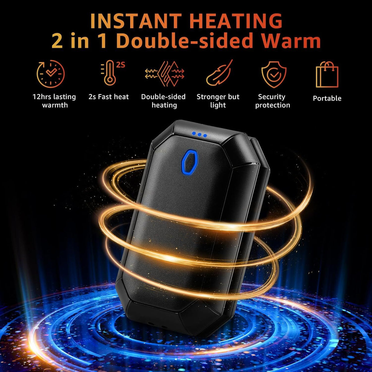 Rechargeable Hand Warmer 2 Pack - Portable Electric Camping Heater