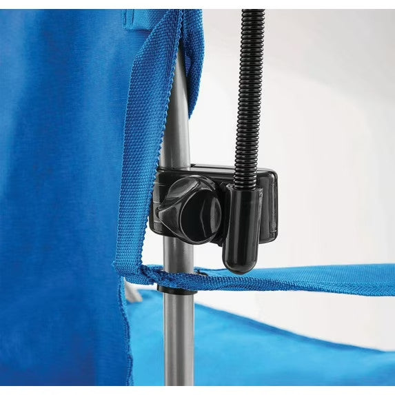 Outdoor Chair Umbrella with Clamp - Large 42x42 Inches, Black