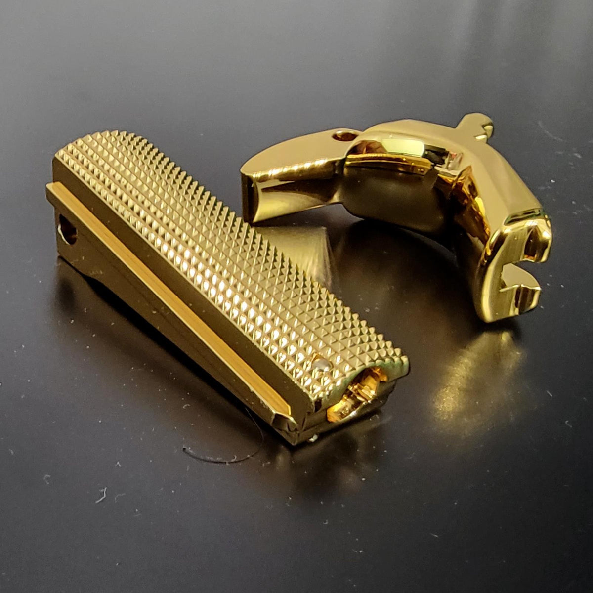 1911 Full Size Parts Grip Safety with Mainspring & Mag Release 24K Gold Plated