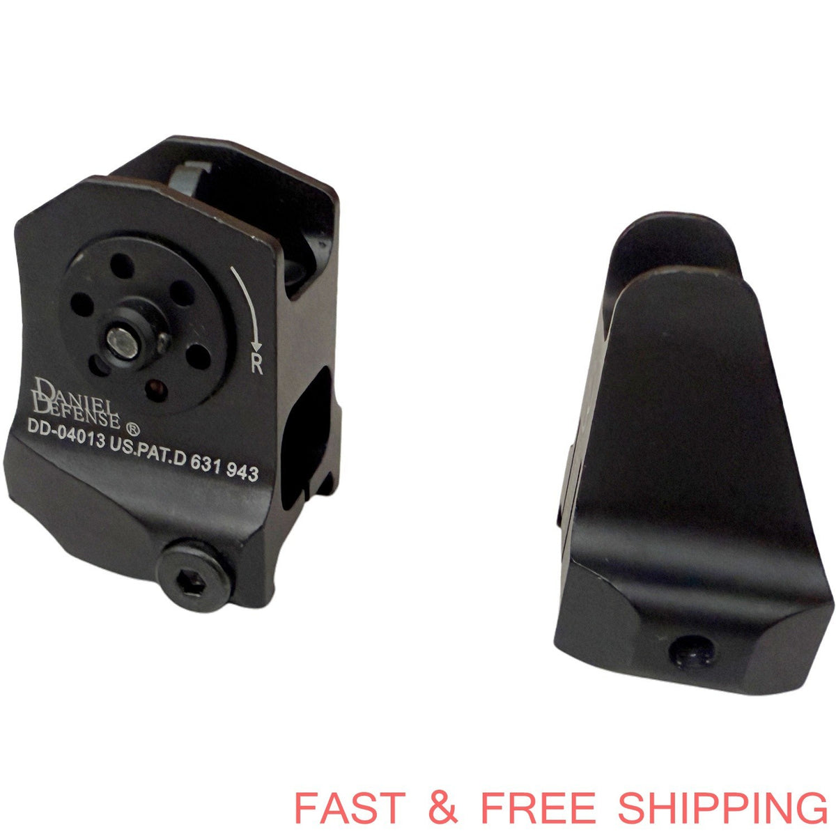 Low Profile Tactical Metal Sights Set for Rifles - Front & Rear, CNC Aluminum
