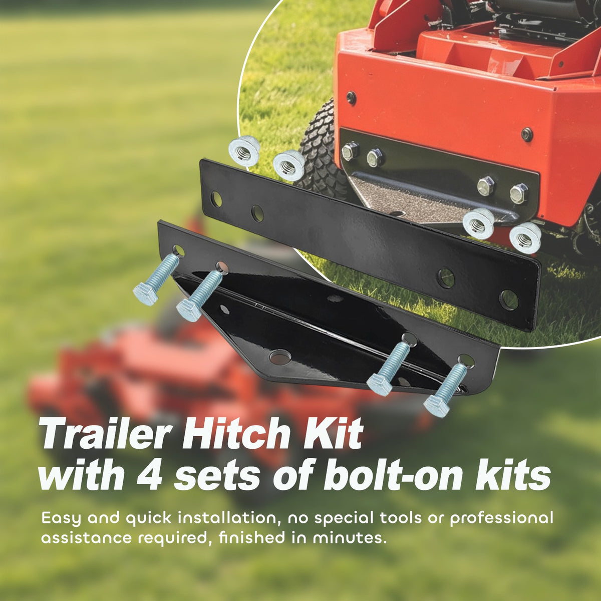 Heavy-Duty Trailer Hitch Kit for Lawn Tractors and Utility Vehicles