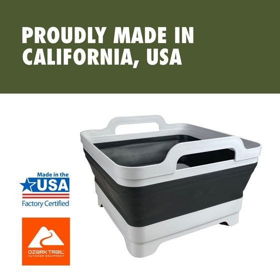 10 Quart Collapsible Camping Sink with Handles and Drain Plug
