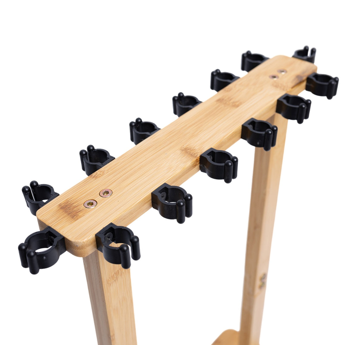 Wooden Fishing Rod Storage Rack for 14 Poles - Stable Floor Stand Organizer