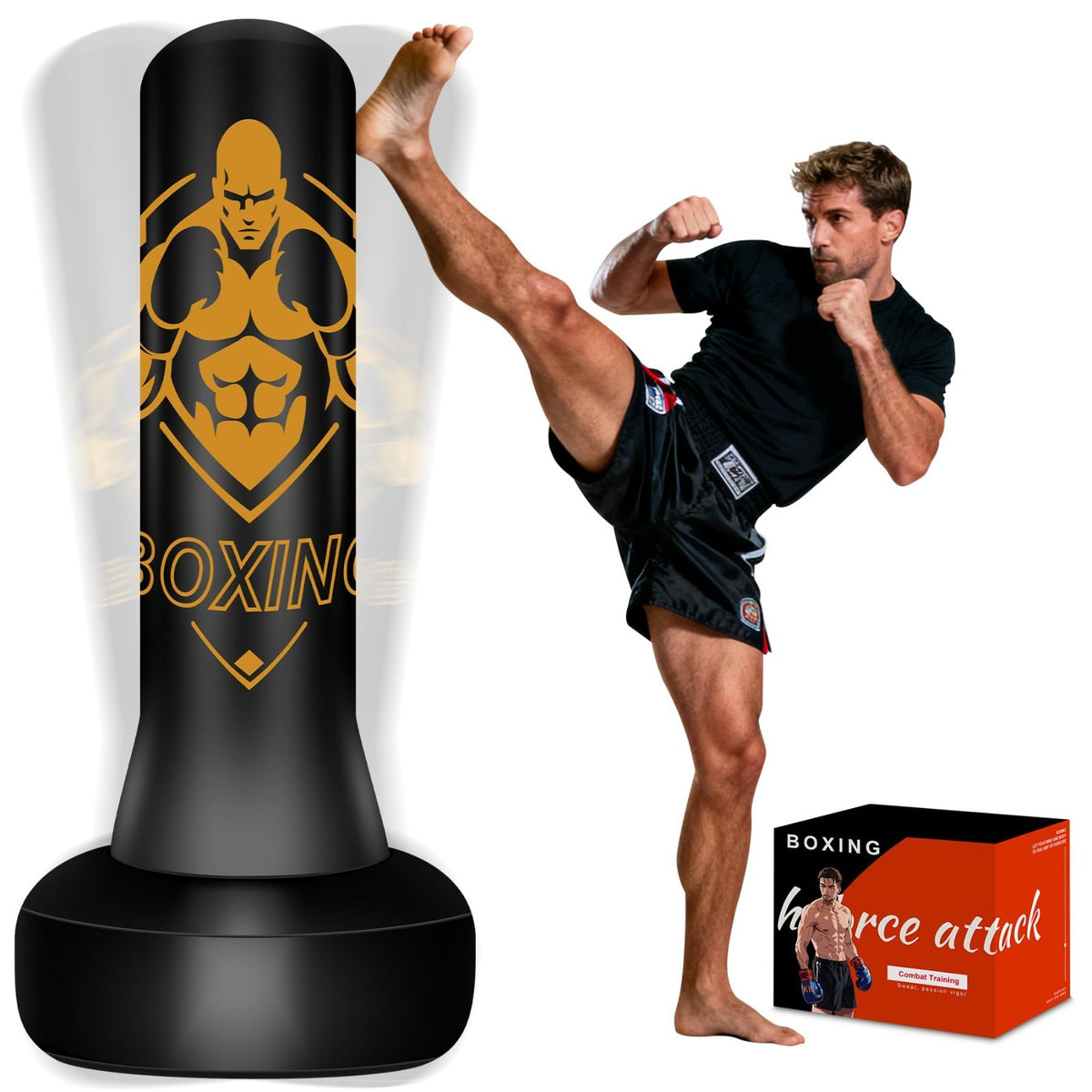 Freestanding Punching Bag with Adjustable Stand for Home Gym Fitness