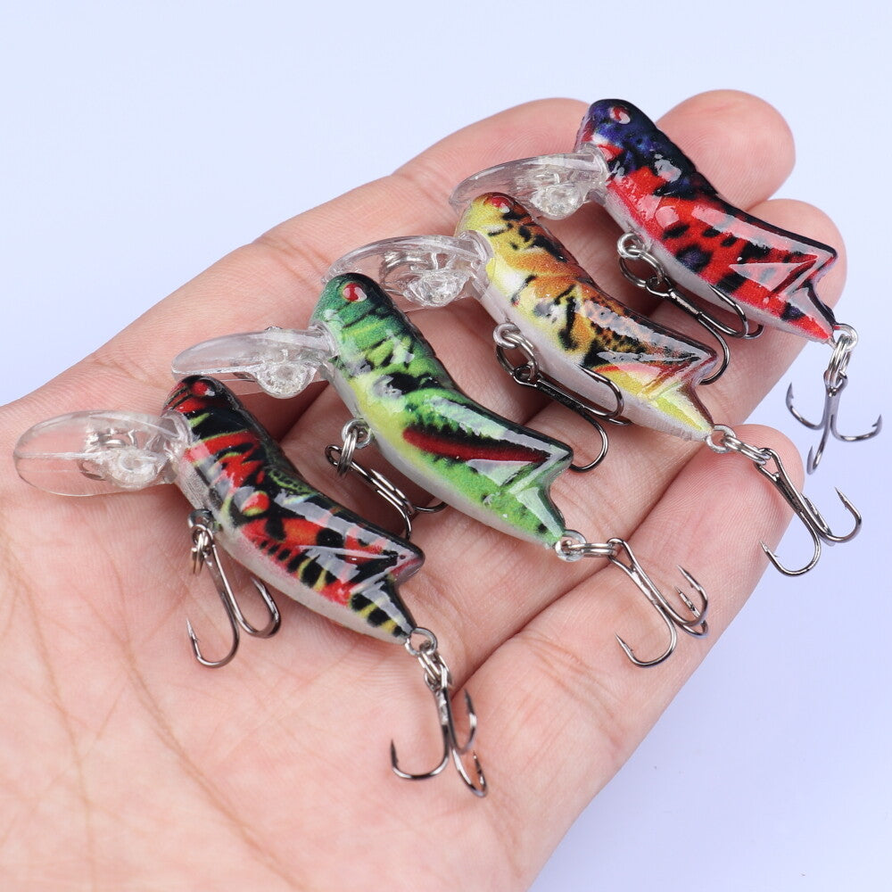 12pcs Artificial Hard Bait Lures with Sharp Hooks for Topwater Fishing
