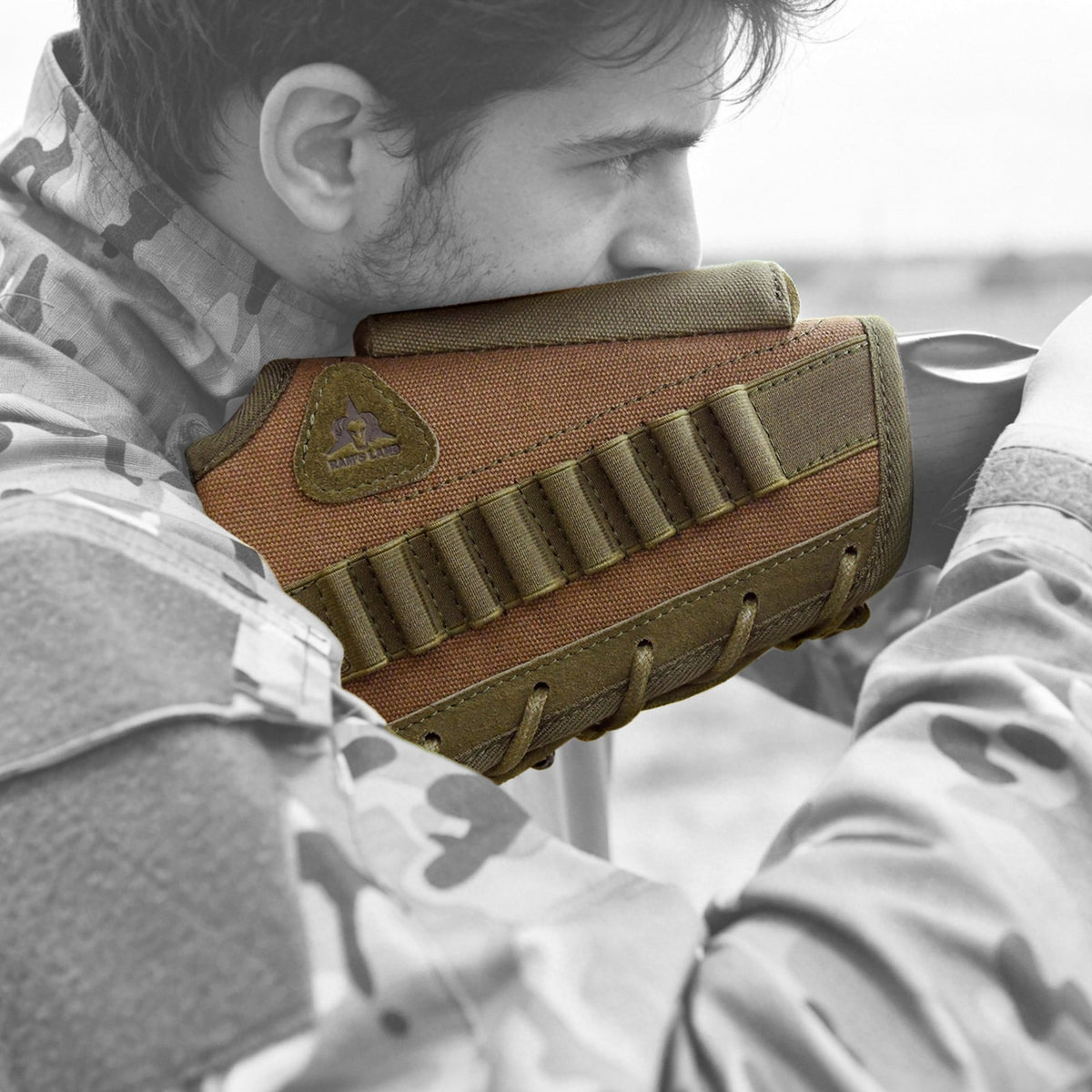 Canvas Rifle Buttstock Cheek Rest & Shell Holder for Caliber Customization