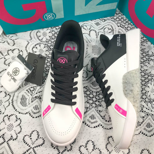 Men's Waterproof Golf Shoes - Snow & Onyx PU Leather Sneakers SZ10-12