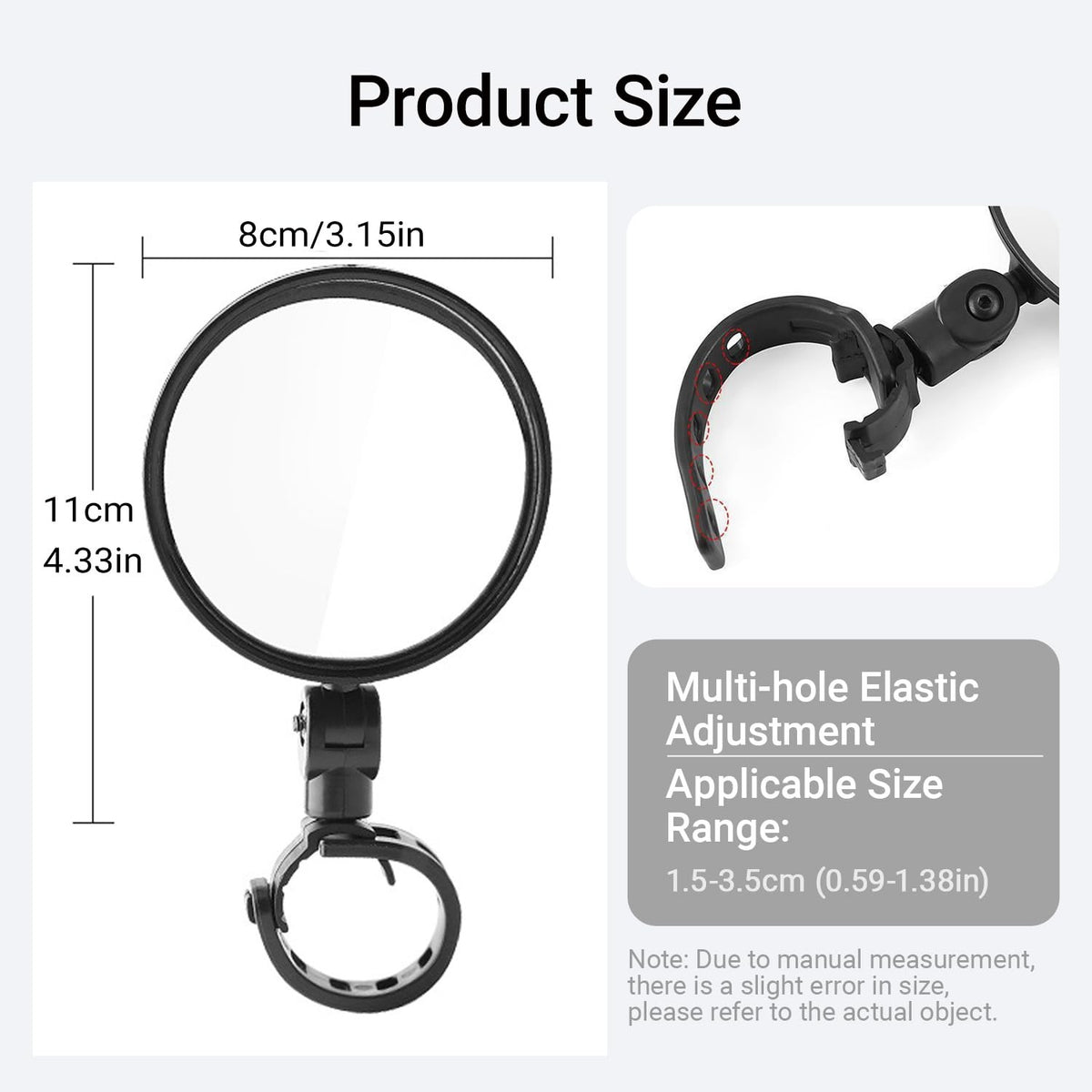 360° Rotatable Bicycle Rear View Mirrors Handlebar Mount 2 Pack
