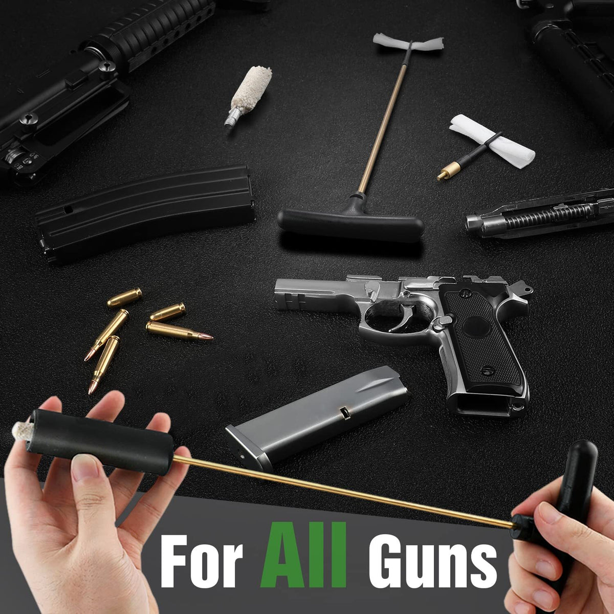 Universal Gun Cleaning Kit for Handgun Rifle Shotgun with Case