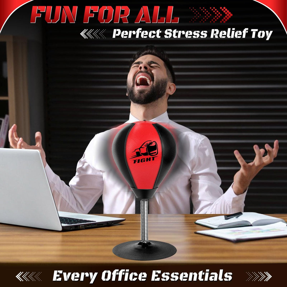 Desktop Stress Relief Punching Bag with Suction Cup and Speed Balls