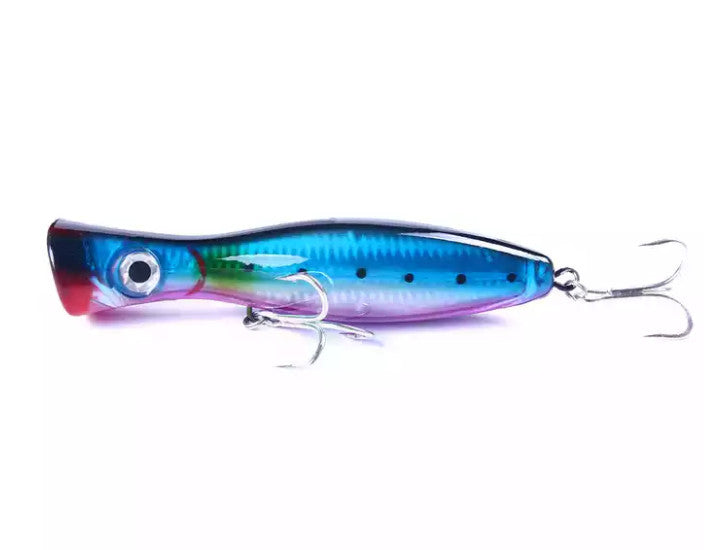 Floating Saltwater & Freshwater Fishing Lure - 1.5oz Topwater Popper with Rattle & Sharp Hooks