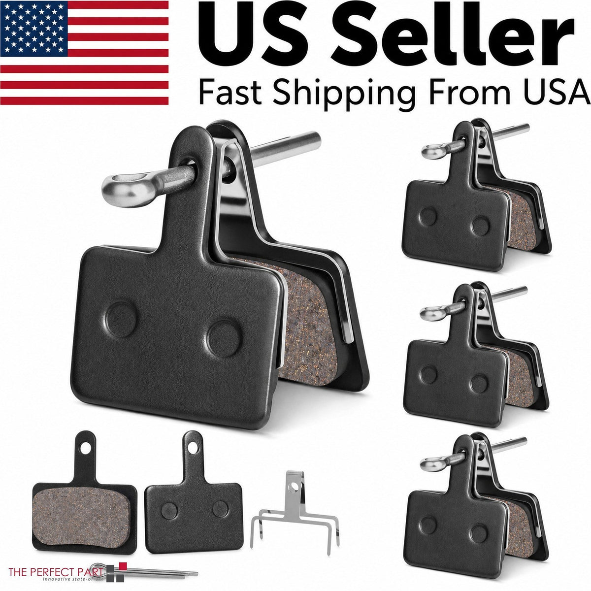 MTB Disc Brake Pads Set Resin & Semi-Metallic Quiet Brake Pads with Installation Kit