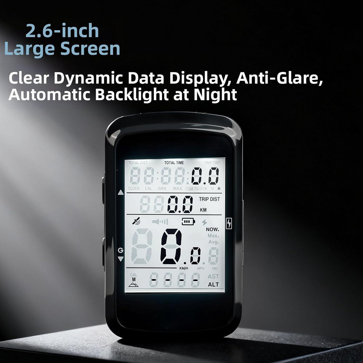 Wireless GPS Bike Computer with Auto Start/Stop 2.4" LCD Waterproof Cycling Speedometer