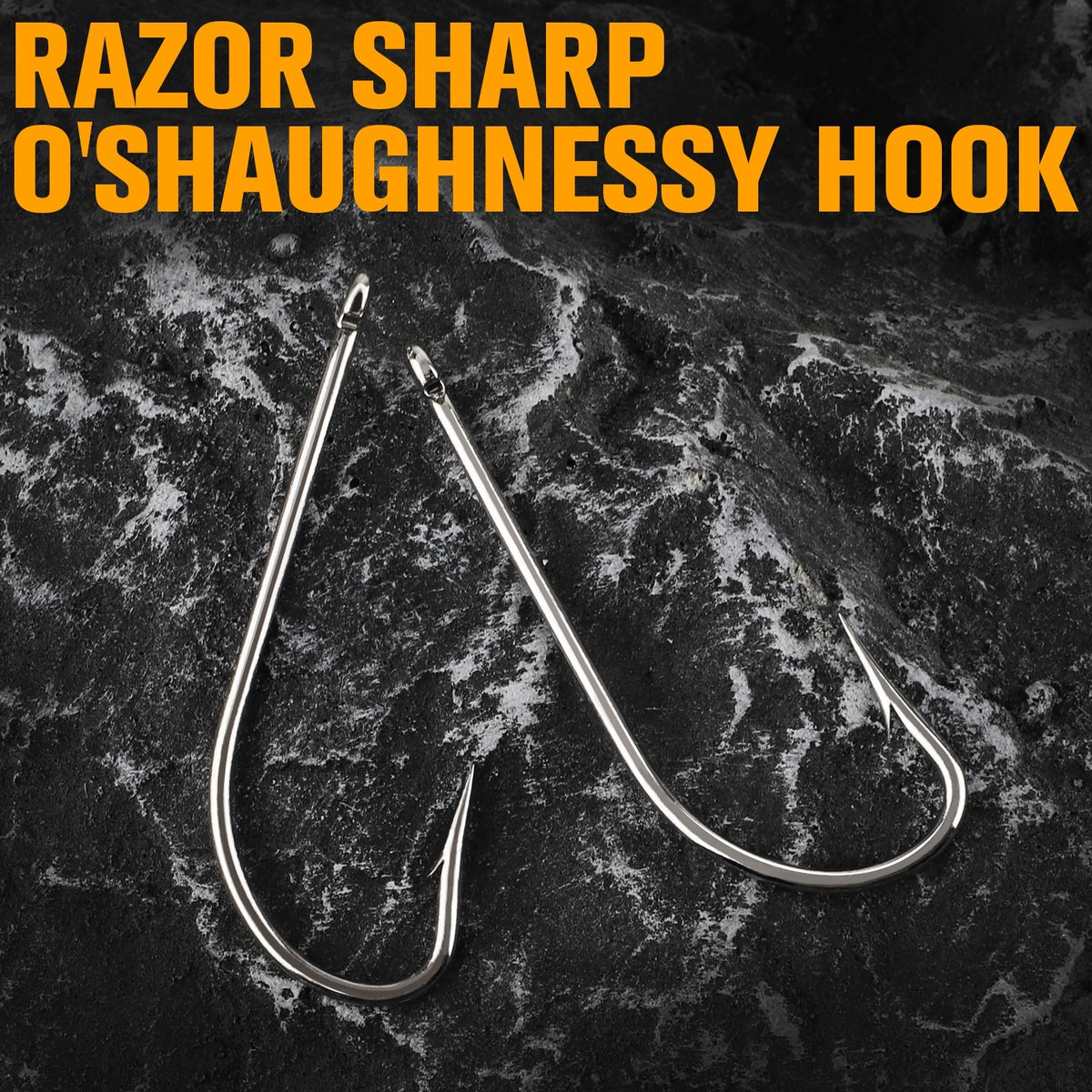 Saltwater Fishing Hooks Set - Long Shank O'Shaughnessy J Hooks for Bait & Trolling