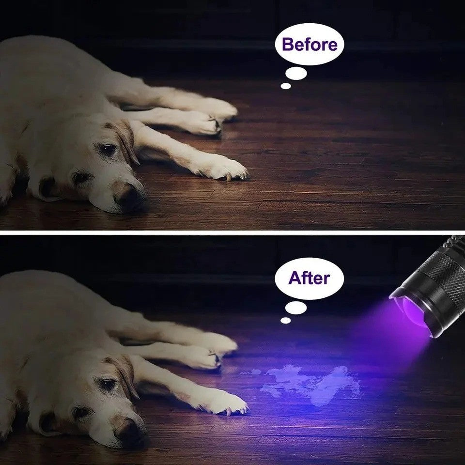 UV Black Light Flashlight 365nm 395nm Detects Pet Urine Fluorescent Inks