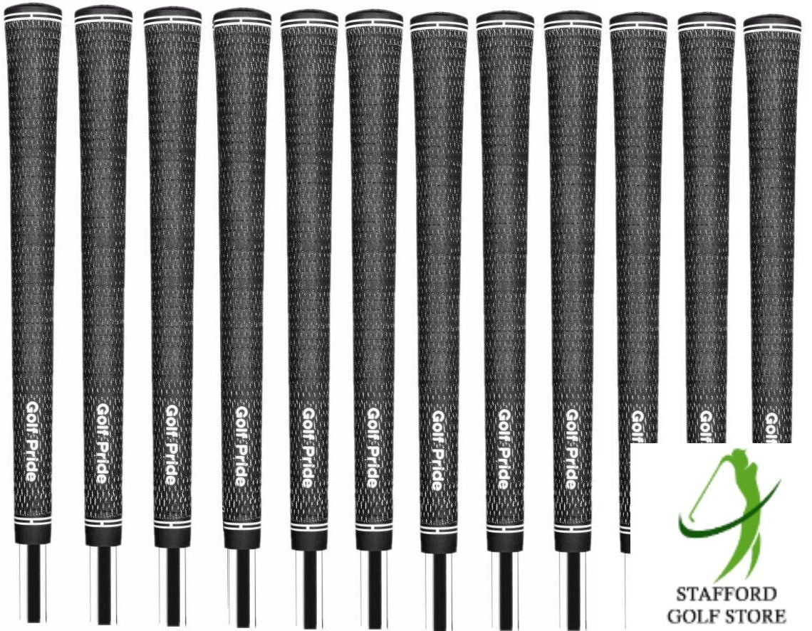 Golf Pride Tour Velvet BCT Cord Golf Club Grips Bundle Set Black - Standard & Ribbed