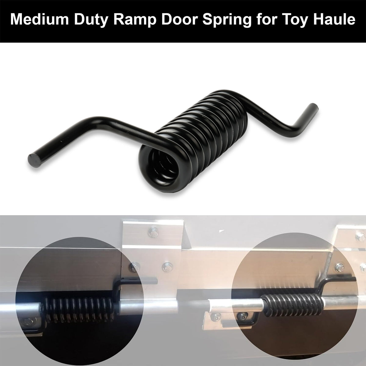 Medium Duty Ramp Door Spring for Toy Hauler Rear Door – Black