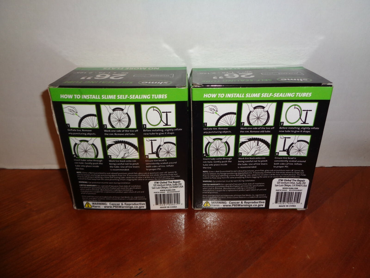 2 Pack Bicycle Inner Tubes 26 Inch Self Sealing Schrader Valve Extra Strong