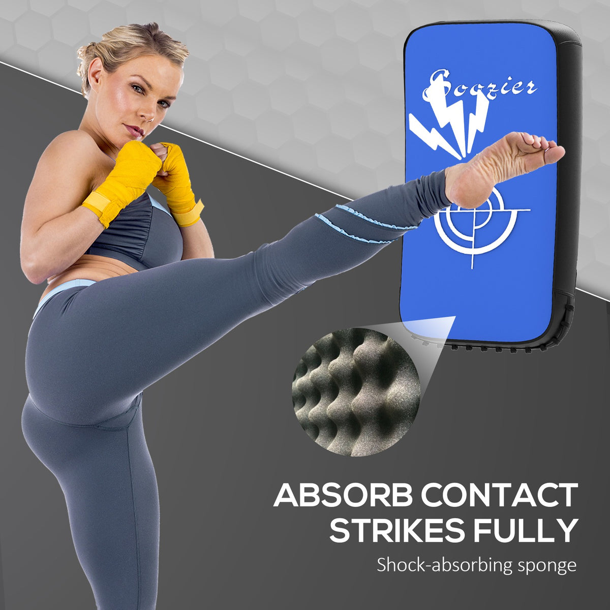 Muay Thai Kick Shield Punching Pad - Adjustable Curved Martial Arts Protection