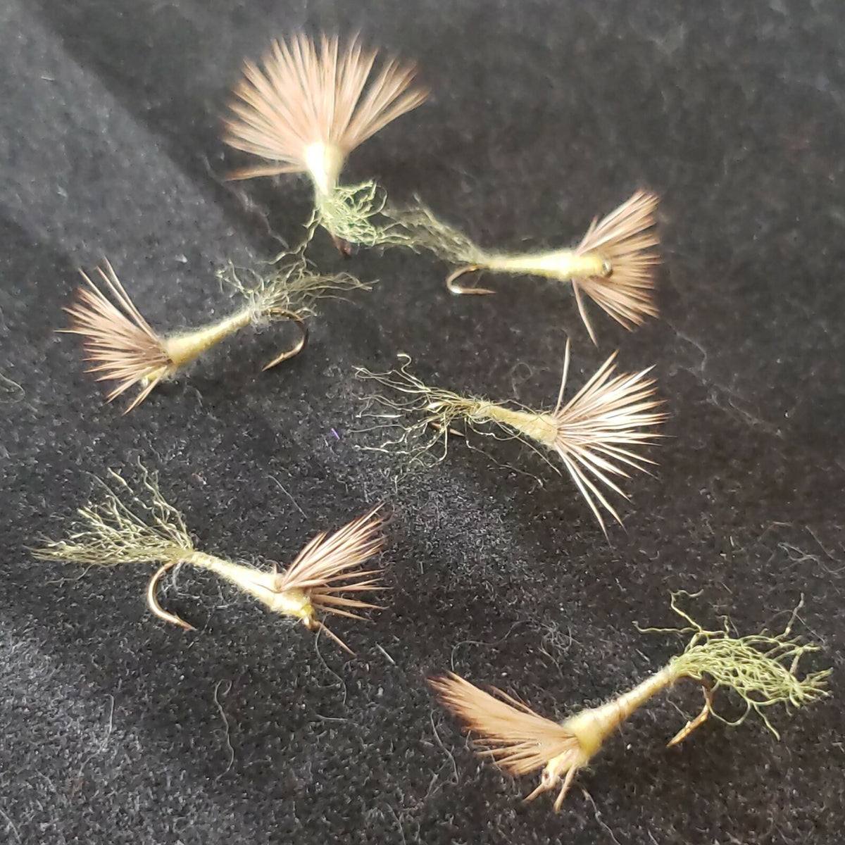 Artificial Trout Fishing Flies Set - Size 14 Sparkle Dun Pale Yellow