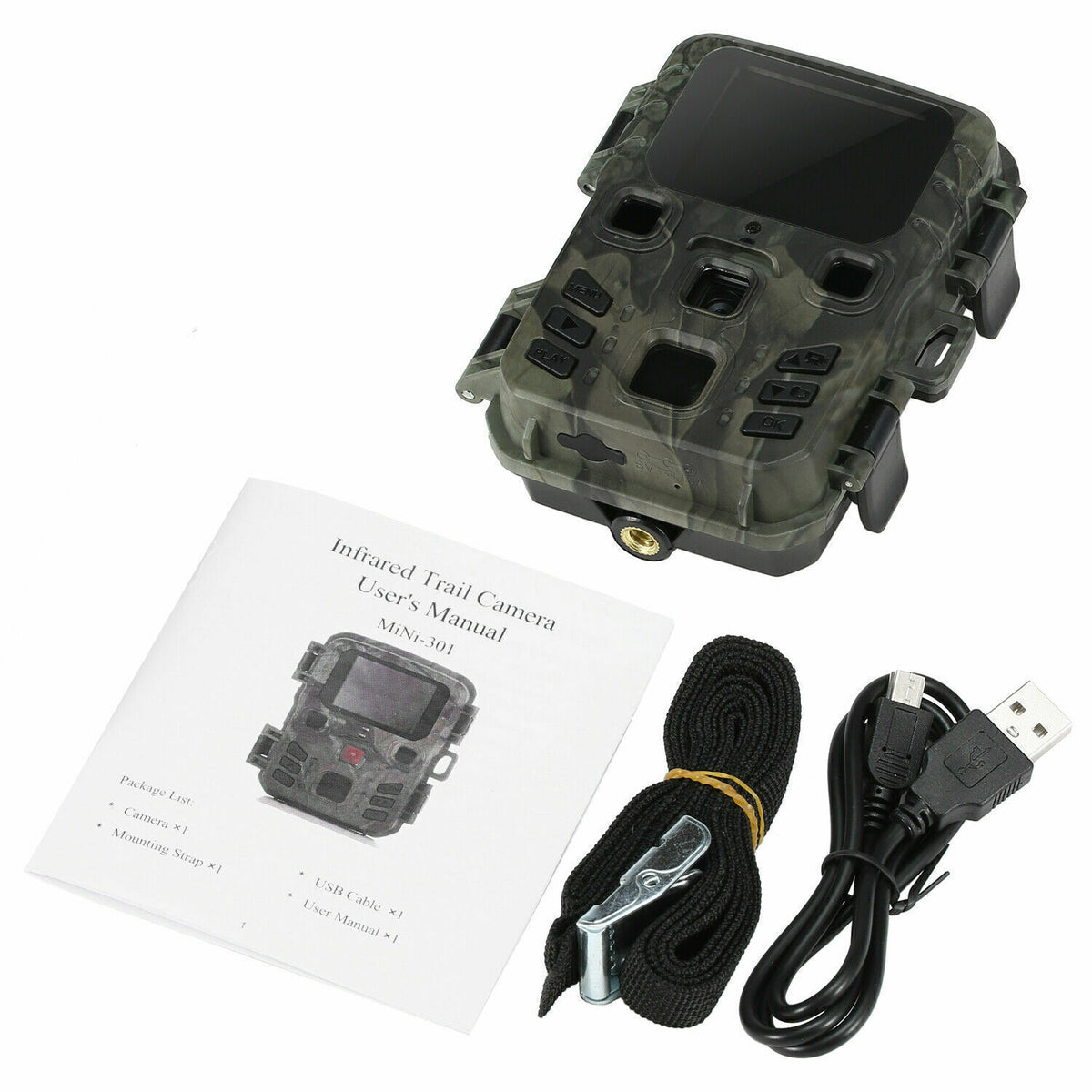 Mini Waterproof Trail Camera 24MP 1080P Night Vision with 32GB Card
