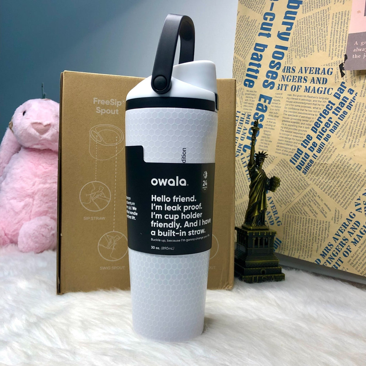 30oz Golf Water Bottle with Leak-Resistant Lid and Dual Drinking Options