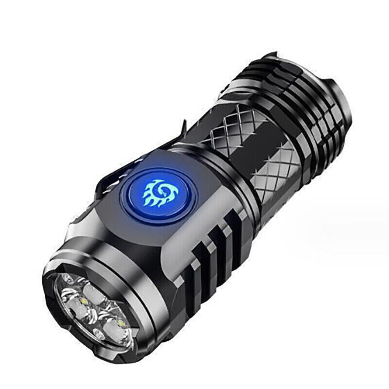 Mini Rechargeable Waterproof LED Flashlight - Compact Power Torch with USB