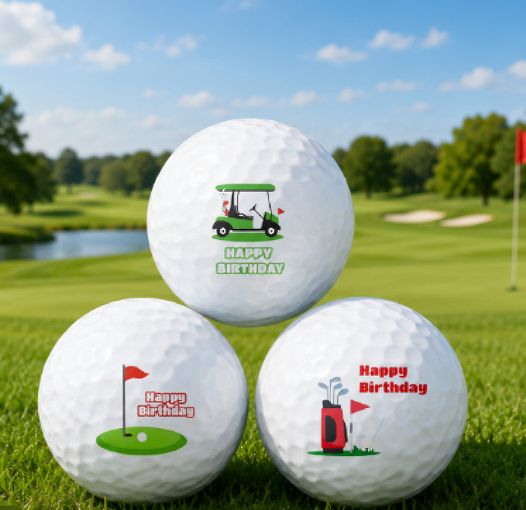 Funny Golf Ball Gift Set - 3 Novelty Practice Balls for Golfers, Birthday & Holiday Gifts