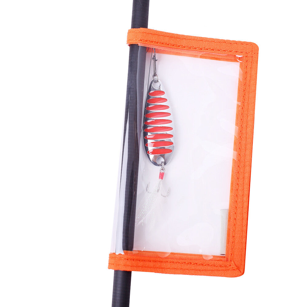 Fishing Lure Wraps 8-Pack - PVC Clear Window Hook & Loop Covers for Tackle Organization
