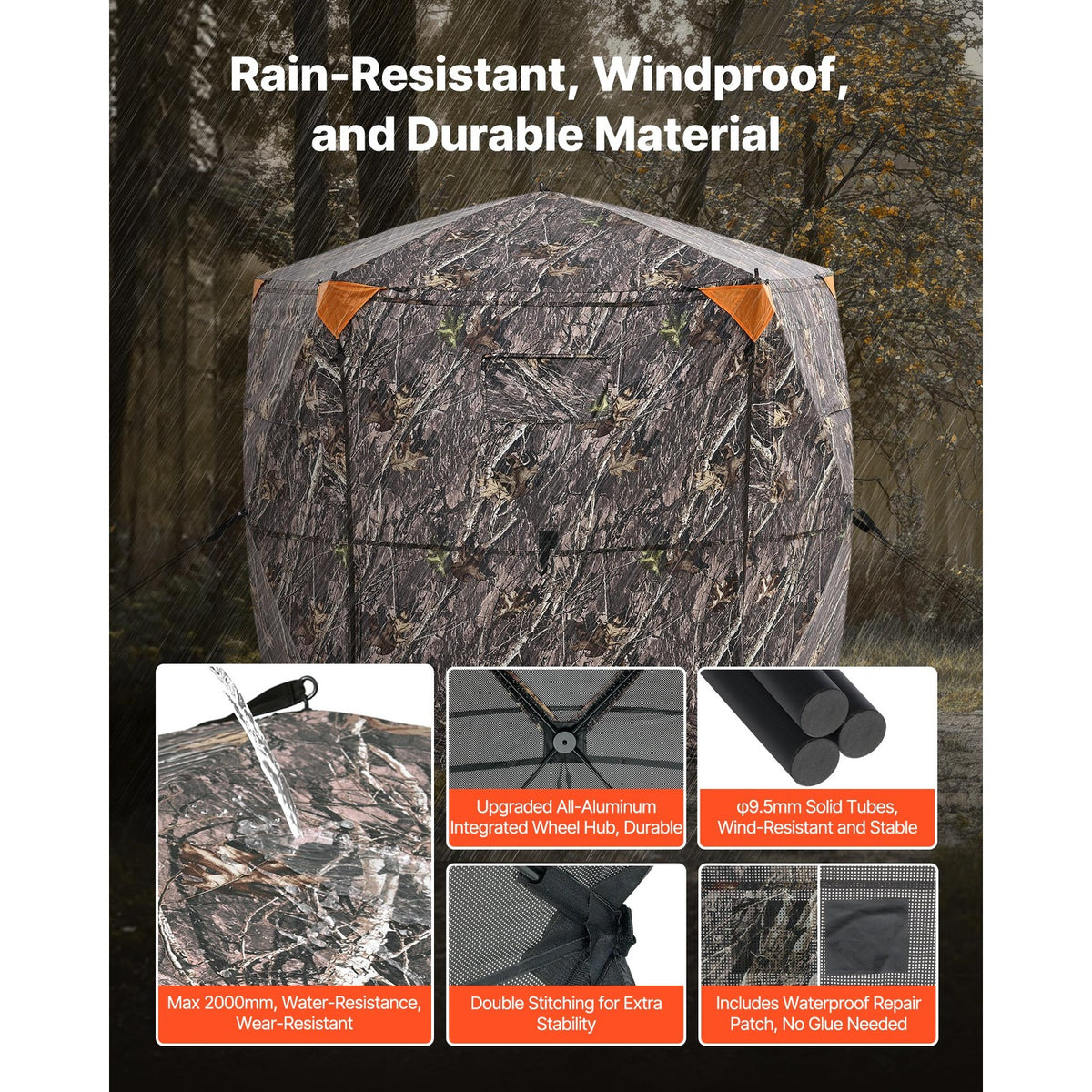 Portable Hunting Blind for 6-7 People with Carry Bag - Weather-Resistant & Quiet Design