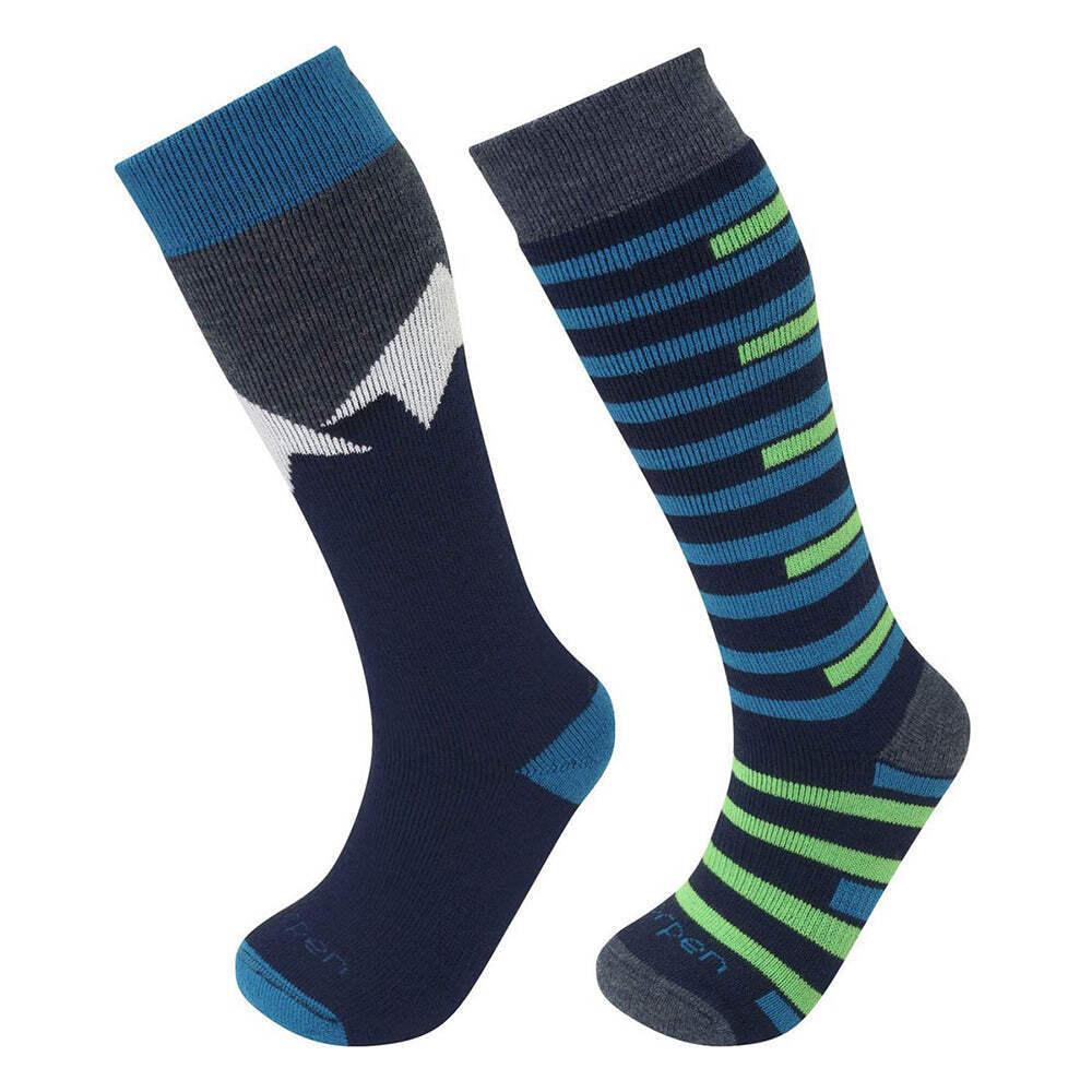 Kids Wool Over-the-Calf Ski Socks 2-Pack Extra Warm and Cushioned