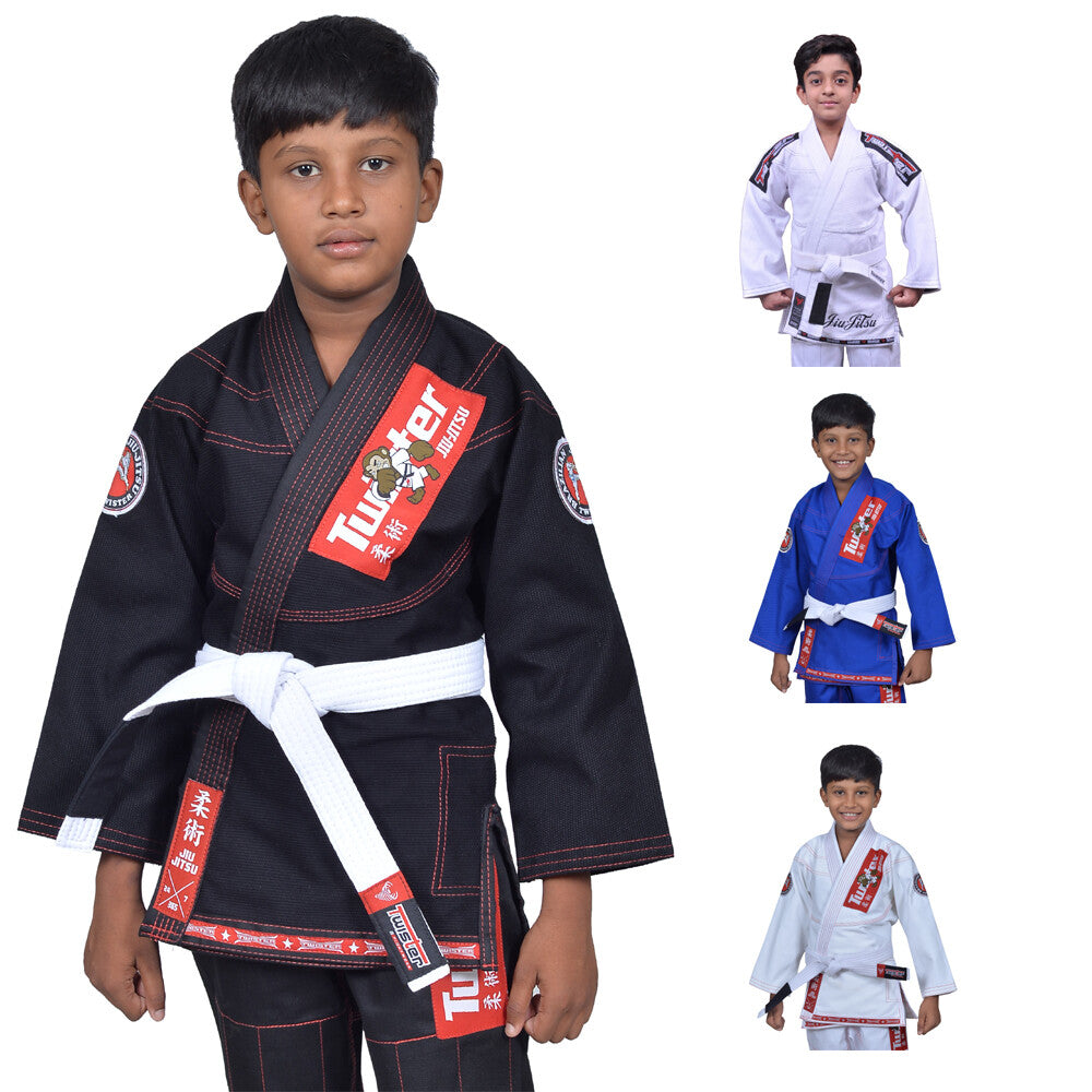 Kids Jiu Jitsu Gi Ultra Light Youth Martial Arts Uniform with Free Bag & Belt