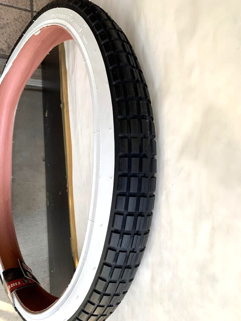 26 Inch White Wall Bicycle Tires - Big Block Cruiser BMX 2-Pack