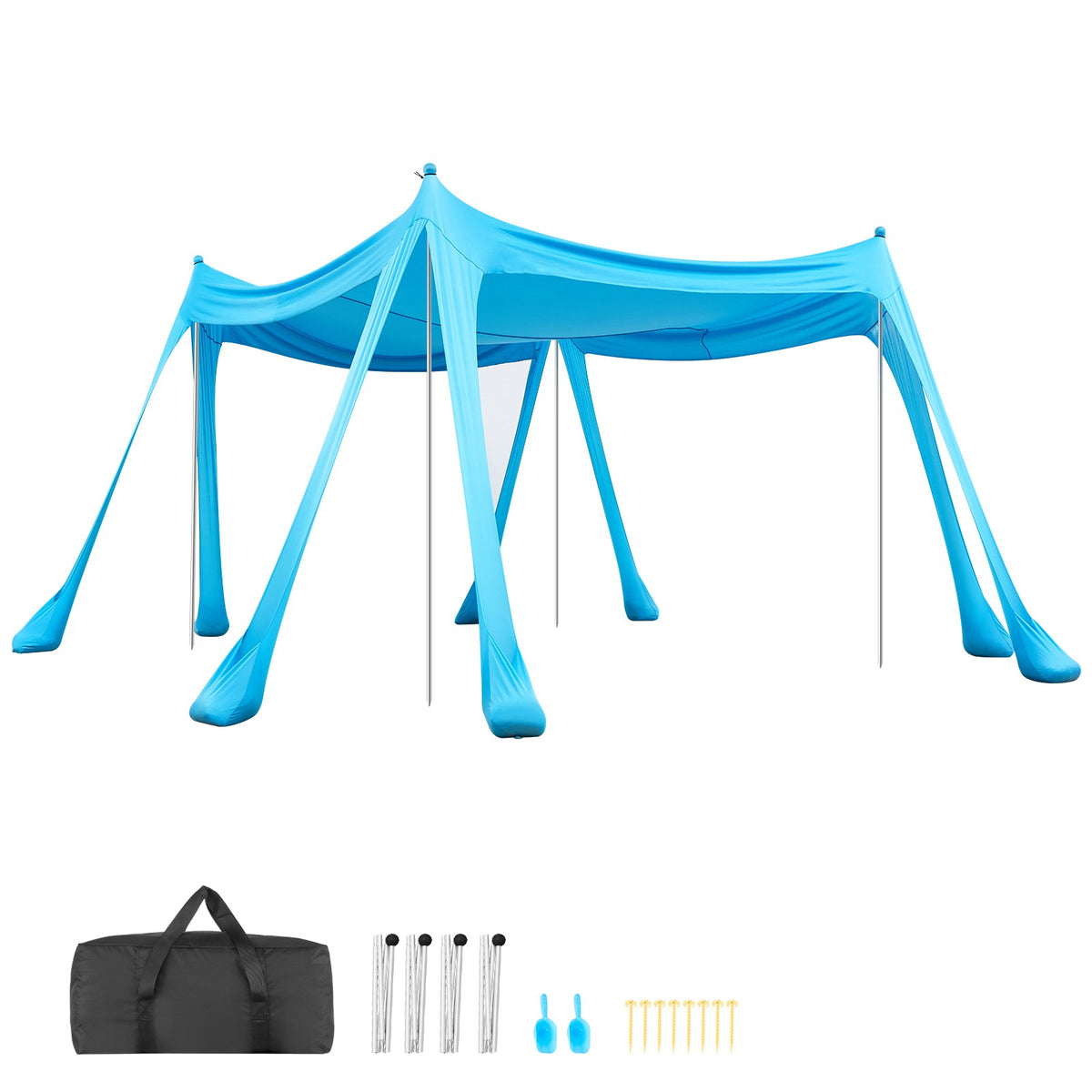 Portable 10x10 ft Sun Shade Canopy for Beach and Outdoor Use - UPF50+ Blue
