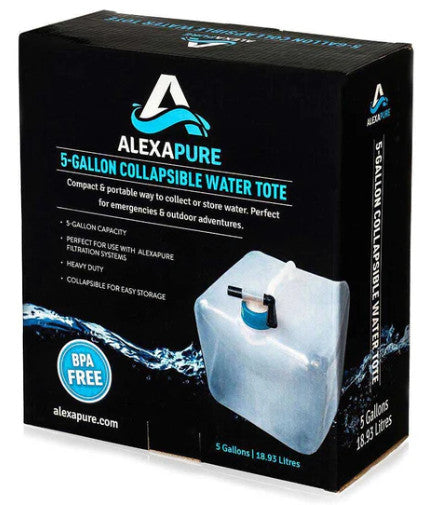 Collapsible 5-Gallon Water Storage Tote - Heavy Duty Water Container