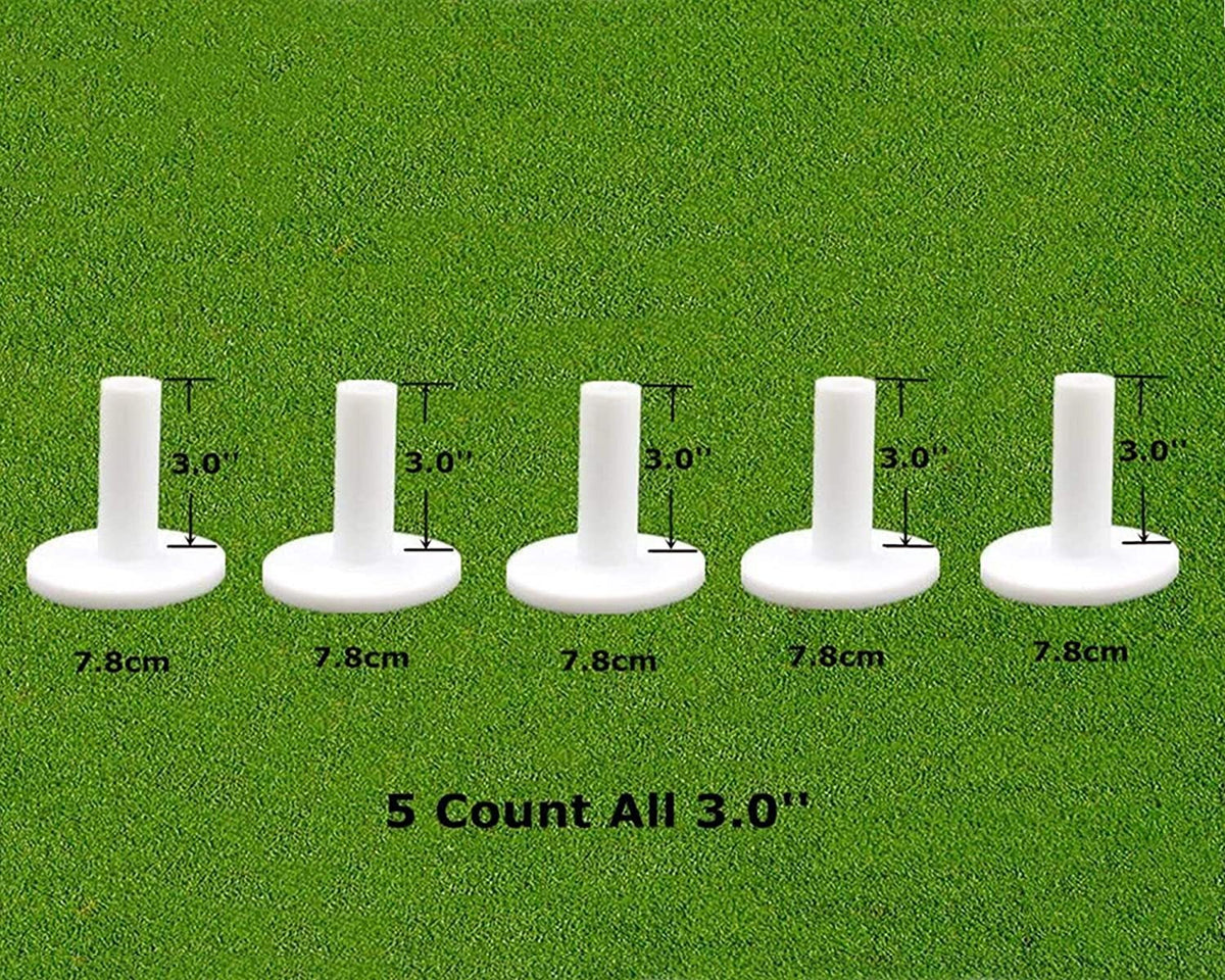 Golf Rubber Tees 5 Pack - Multiple Heights for Driving Range & Practice