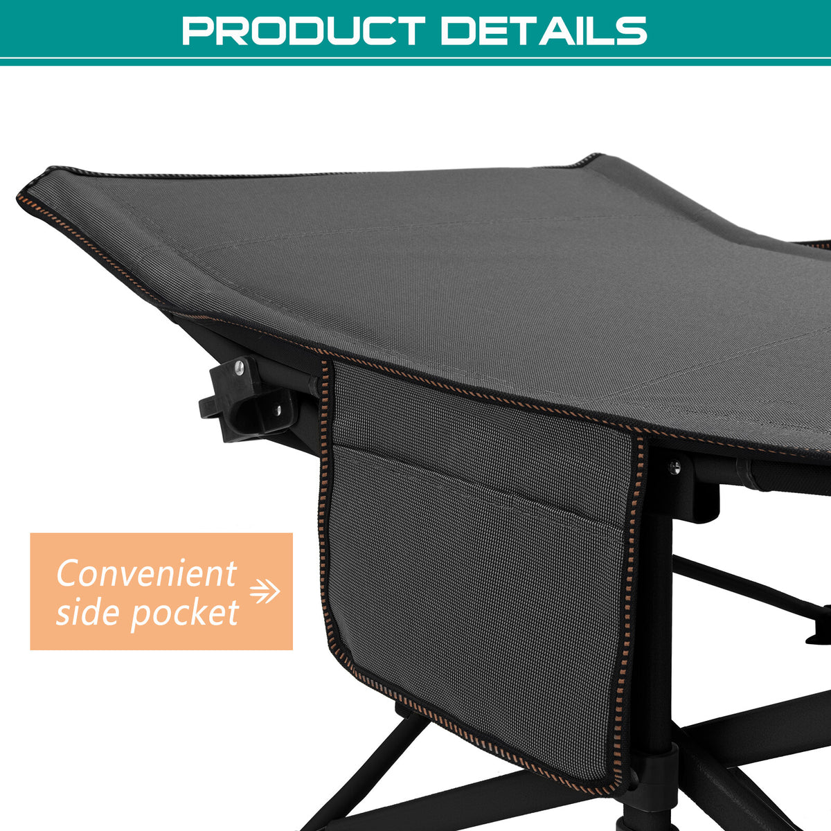 Heavy Duty Folding Camping Cot with Double Layer Oxford Support Up to 900 lbs