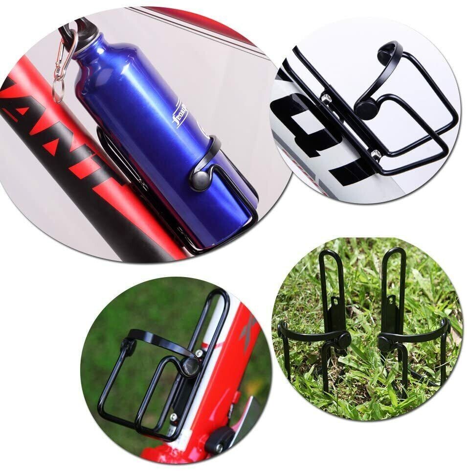 Lightweight Aluminum Bicycle Water Bottle Cages 2 Pack - Fits Most Standard & Oversized Bottles