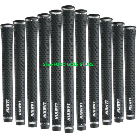 Golf Club Grip Set of 4-7 Lamkin Crossline Plus Rubber Grips Gray Black .600 Round