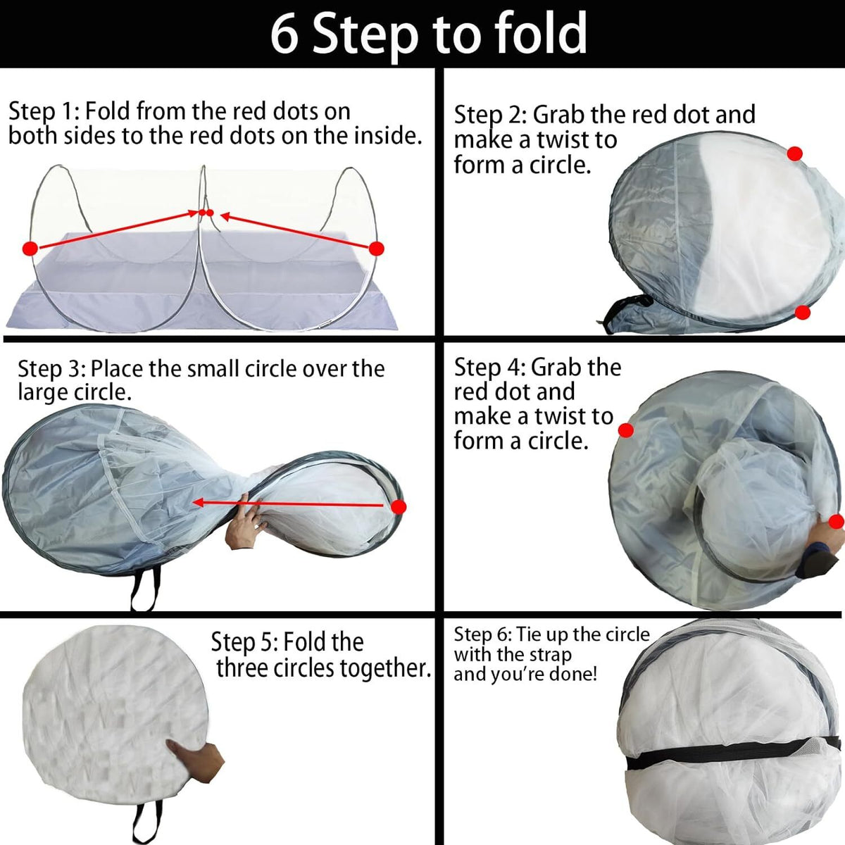Portable Mosquito Net Tent Foldable Pop-Up Travel Camping Mesh Screen