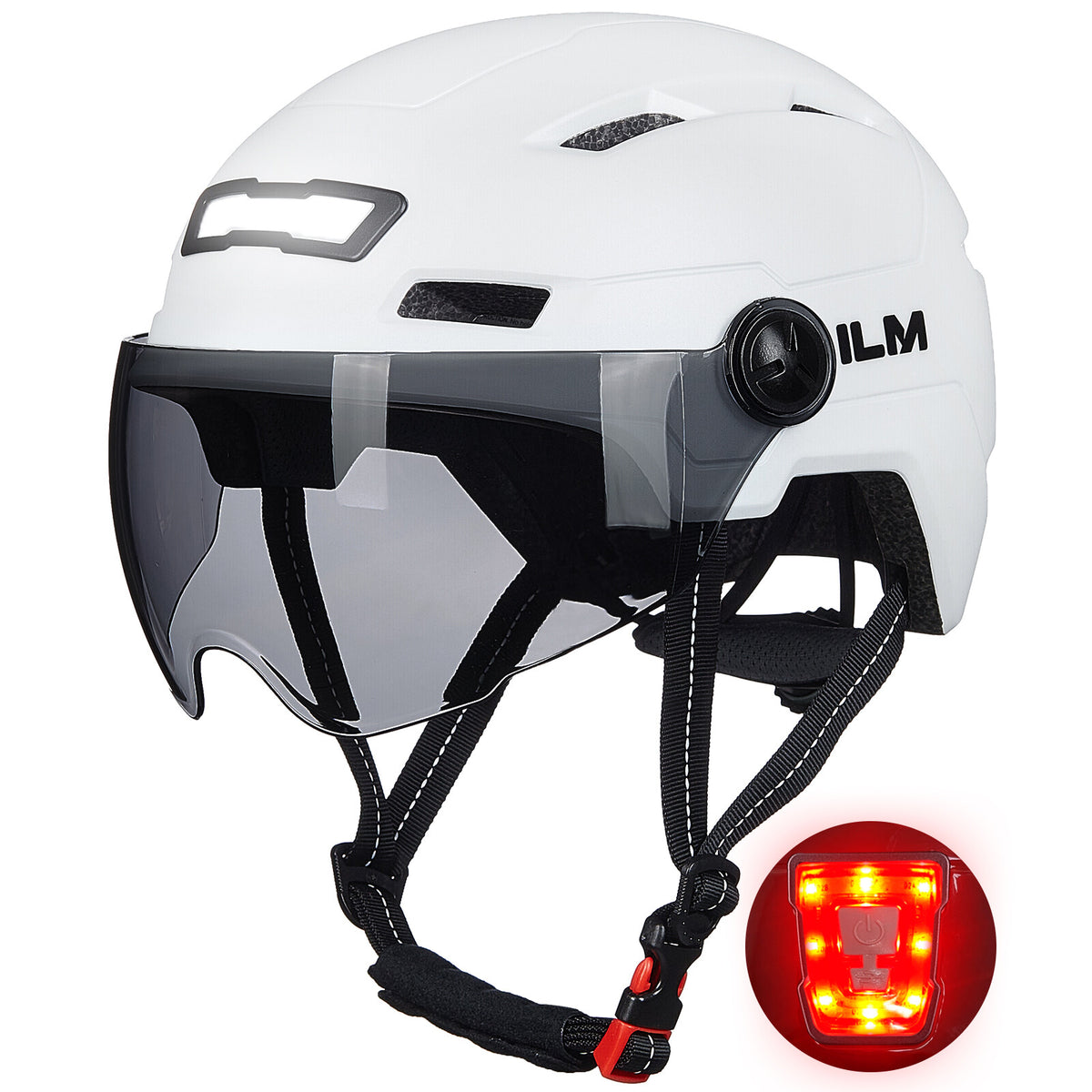 Bike Cycling Helmet with USB Rechargeable LED Lights for Men Women