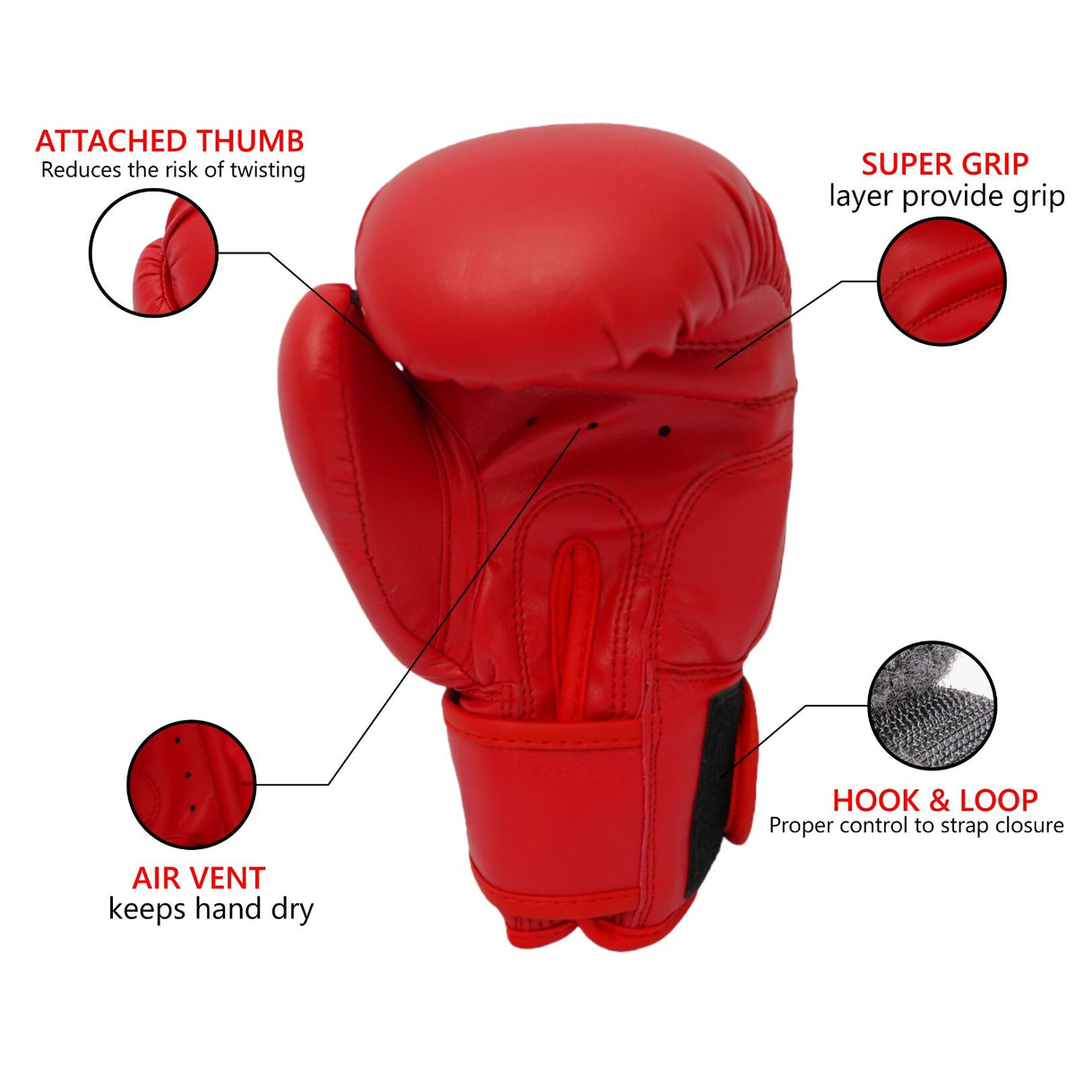 Kids Boxing Gloves 6 oz Sparring MMA Training Muay Thai Leather Gloves