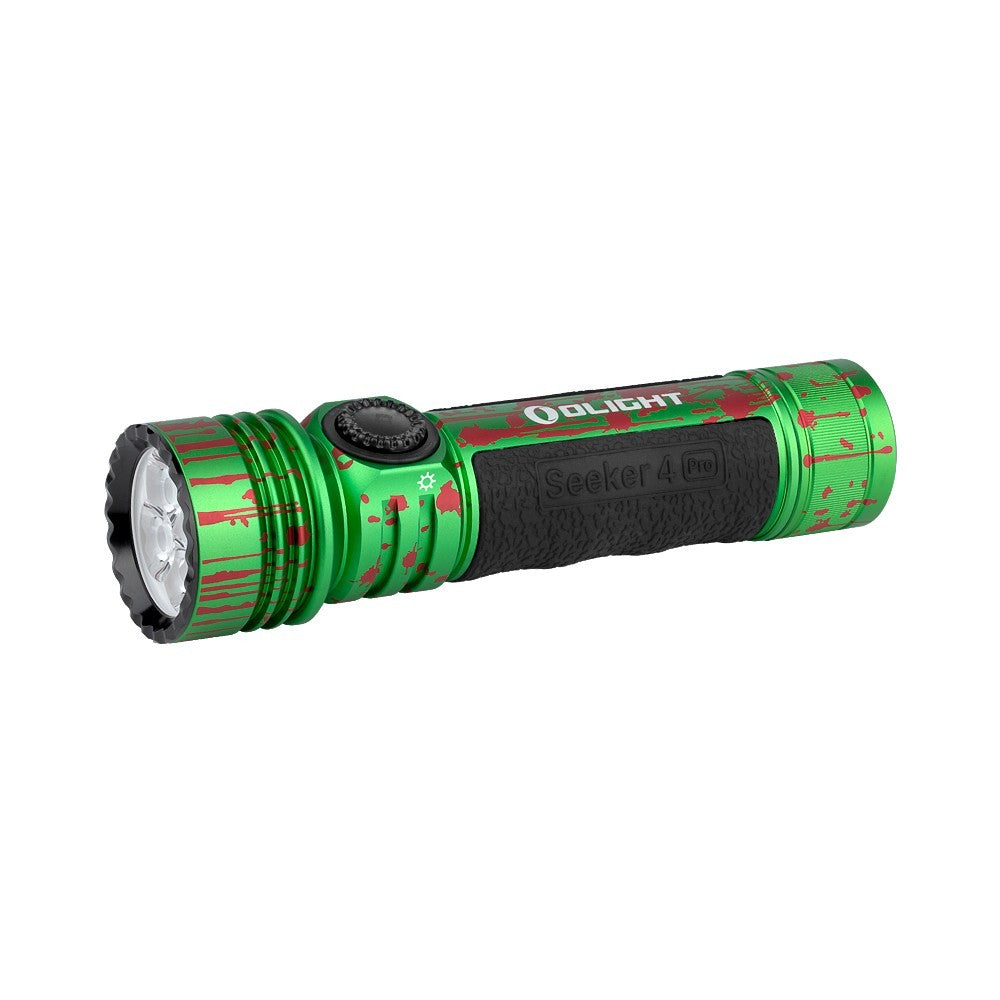 High Power LED Flashlight 4600 Lumens with Holster - Zombie Green, Waterproof, Heavy Duty