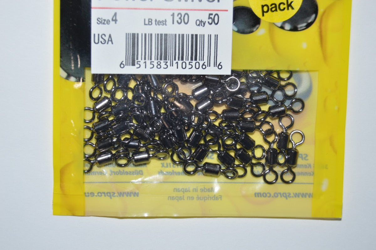 SPRO Power Swivel Size 4 130lb Test Fishing Swivel Pack of 50