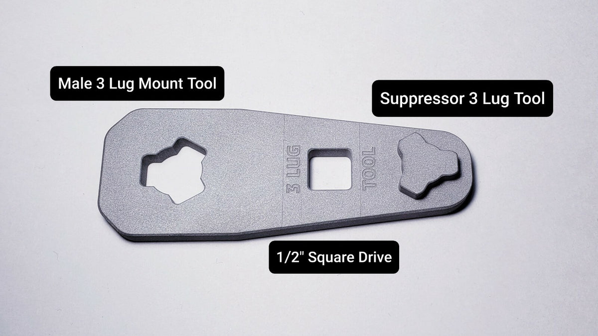 Universal 9mm 3-Lug Wrench Aluminum Suppressor Tool for Firearms